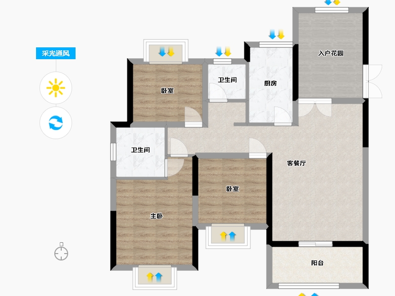 江西省-上饶市-华云状元府-90.00-户型库-采光通风