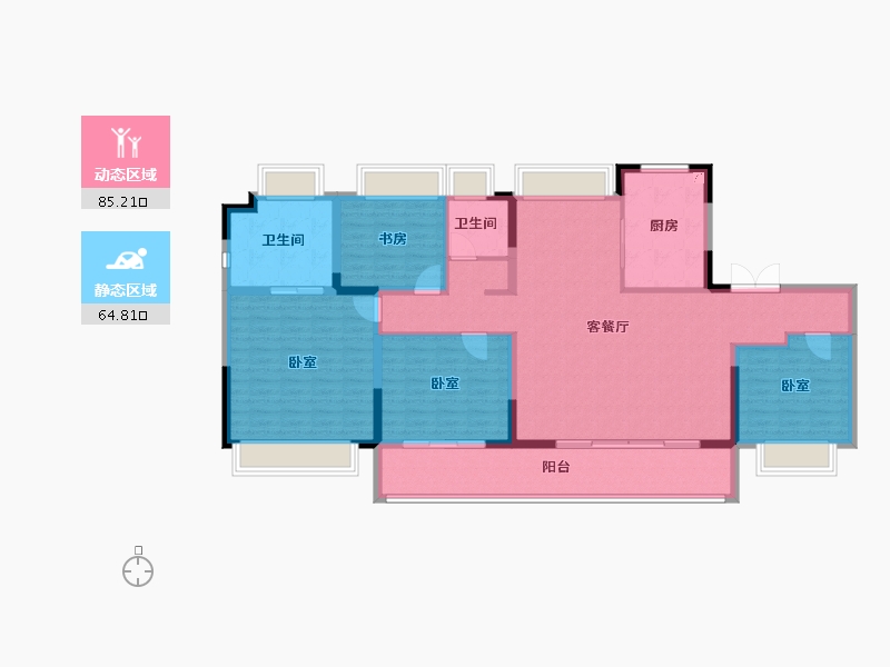 江苏省-南京市-云萃府-135.90-户型库-动静分区