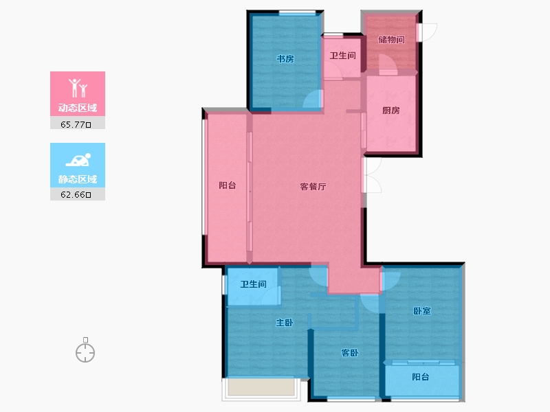 浙江省-杭州市-滨湖天地-115.19-户型库-动静分区