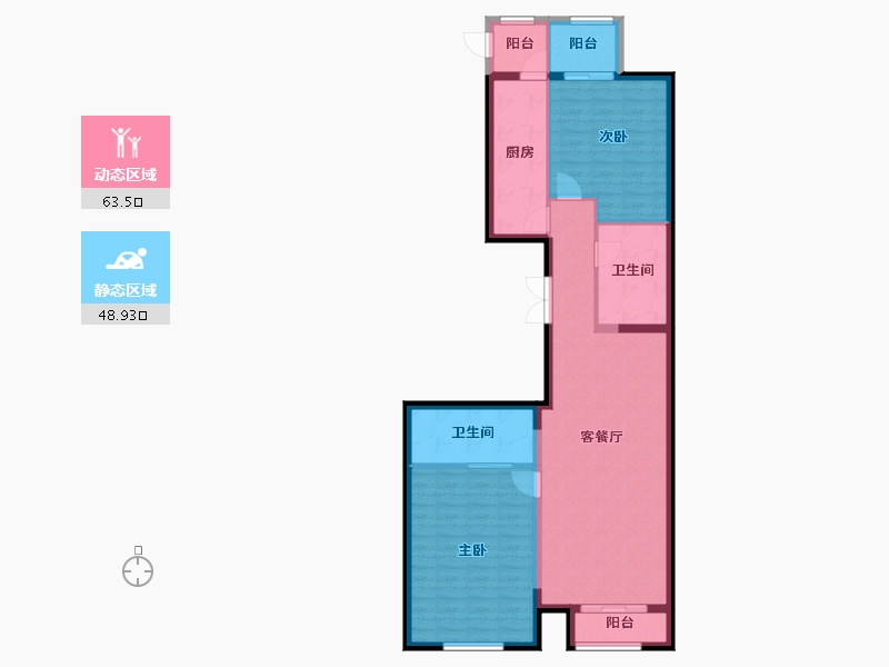 北京-北京市-强佑府学上院-101.83-户型库-动静分区