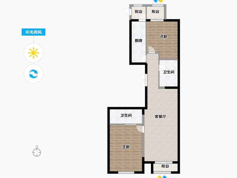 北京-北京市-强佑府学上院-101.83-户型库-采光通风