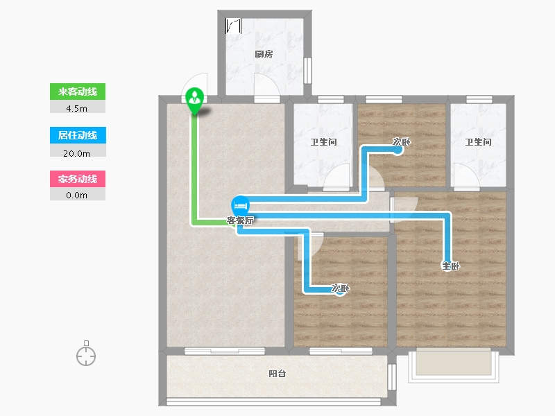 江苏省-南京市-蓝光睿创新筑-87.20-户型库-动静线