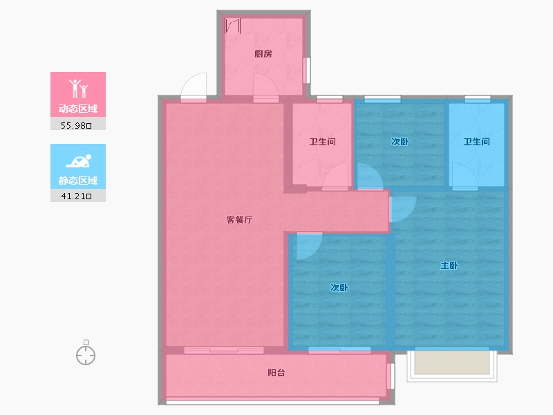 江苏省-南京市-蓝光睿创新筑-87.20-户型库-动静分区