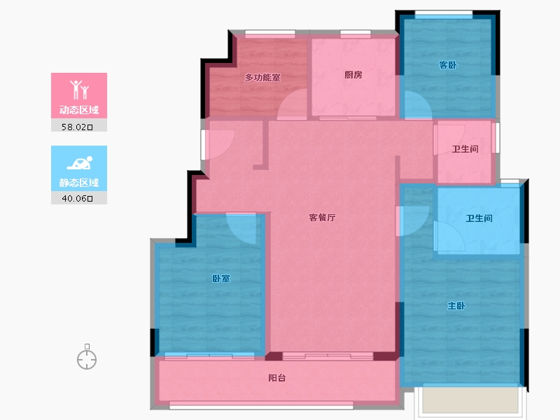 浙江省-杭州市-正荣鹤亭熙青府-88.00-户型库-动静分区