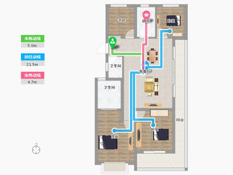 浙江省-杭州市-滨湖天地-100.24-户型库-动静线