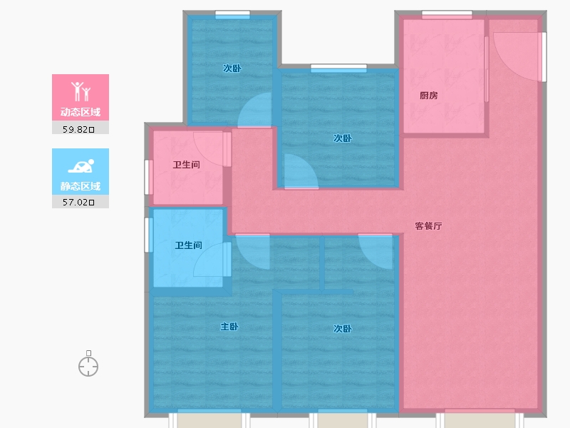 北京-北京市-奥森春晓-104.81-户型库-动静分区