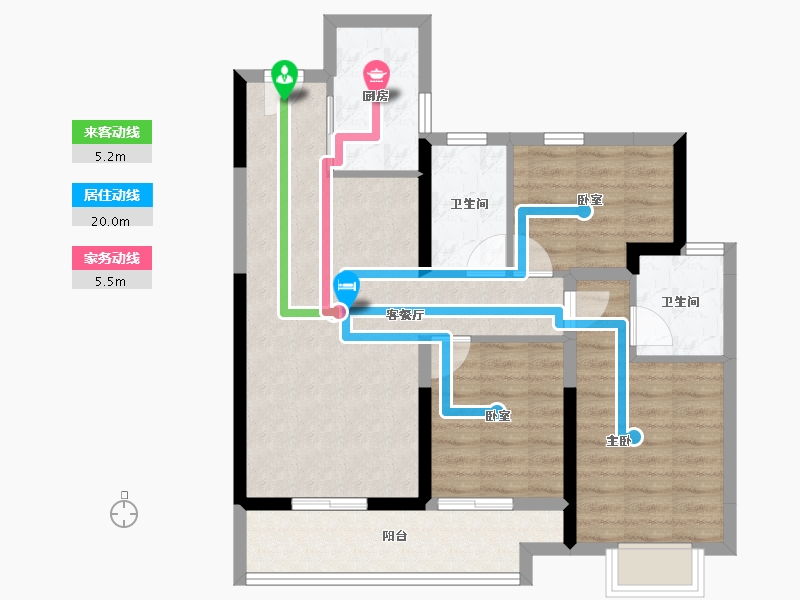 湖南省-岳阳市-岳阳·融创环球中心-84.00-户型库-动静线