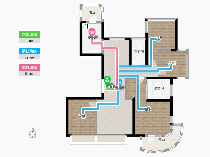 江苏省-南京市-蓝光睿创新筑-113.08-户型库-动静线