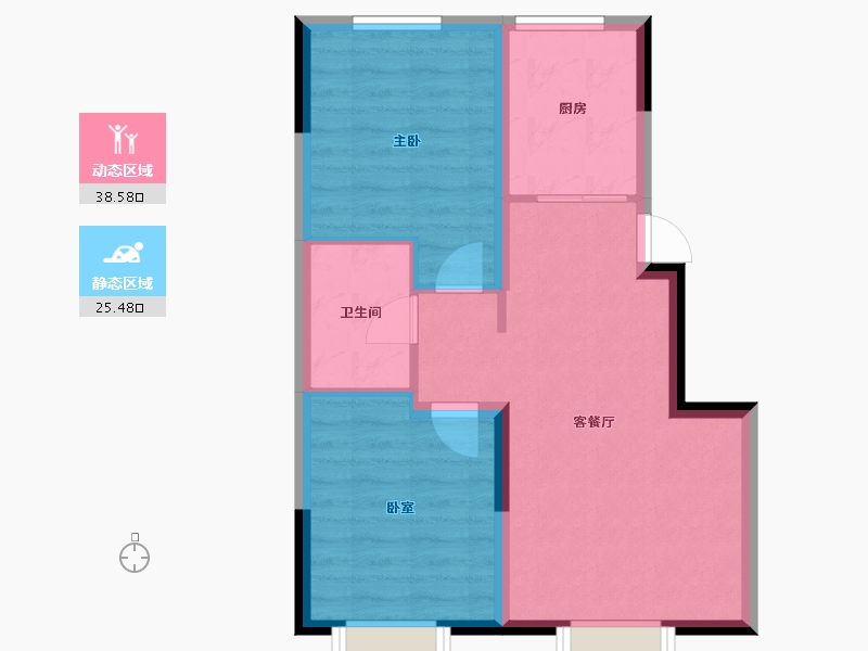 吉林省-长春市-长春金鹰世界-57.25-户型库-动静分区