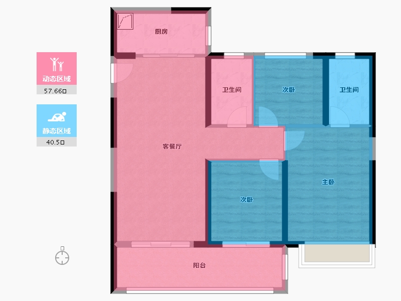 江苏省-南京市-蓝光睿创新筑-88.00-户型库-动静分区