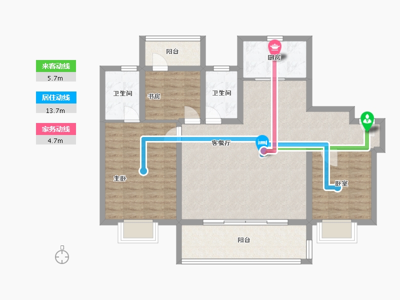 江苏省-南京市-碧桂园柏悦华府-92.89-户型库-动静线