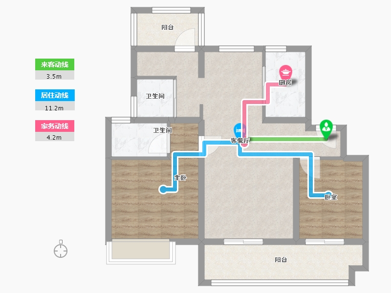 江苏省-南京市-碧桂园柏悦华府-82.40-户型库-动静线