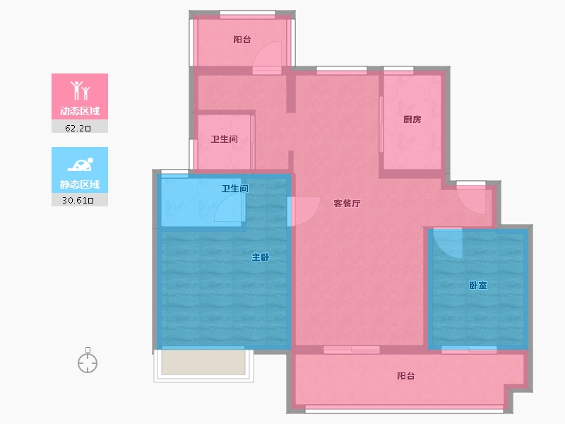 江苏省-南京市-碧桂园柏悦华府-82.40-户型库-动静分区