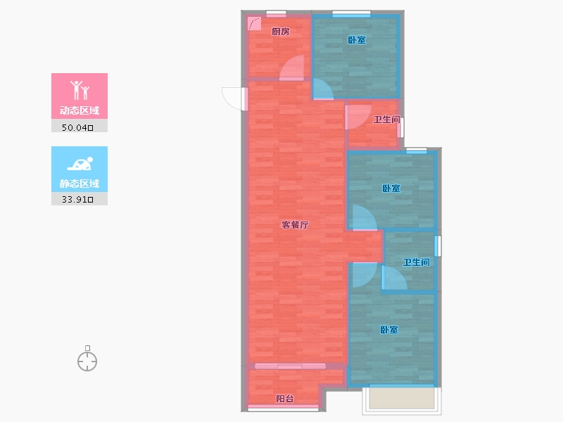 浙江省-杭州市-棠颂大院-76.00-户型库-动静分区