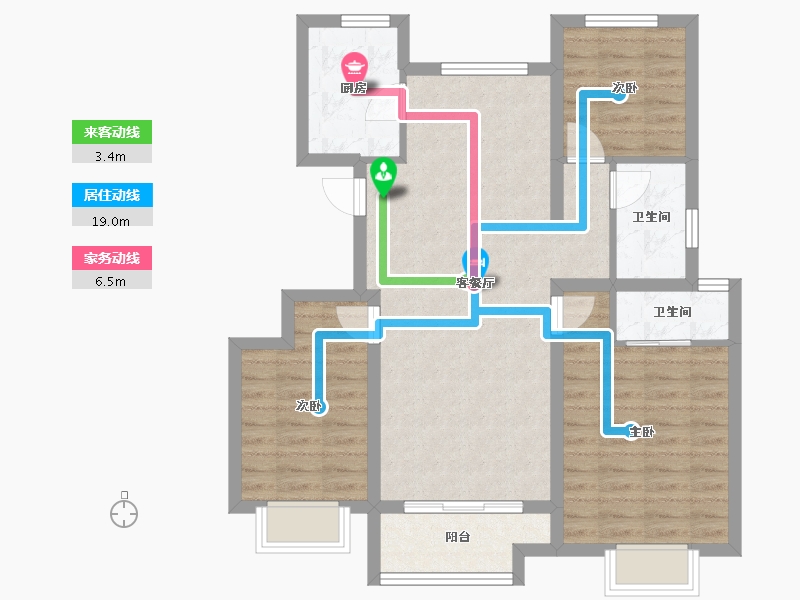 天津-天津市-津侨国际小镇-83.03-户型库-动静线