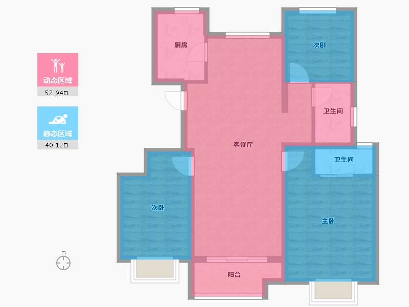 天津-天津市-津侨国际小镇-83.03-户型库-动静分区