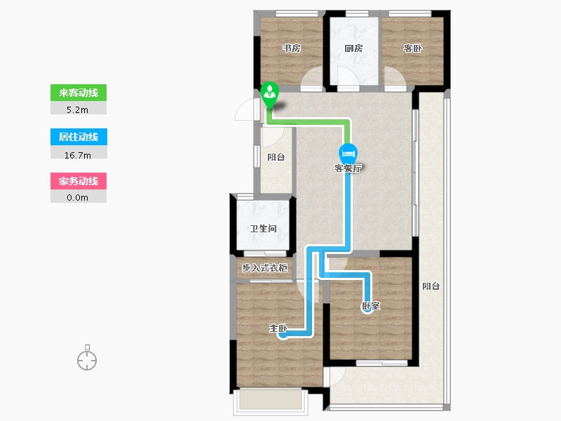 浙江省-杭州市-滨湖天地-104.00-户型库-动静线