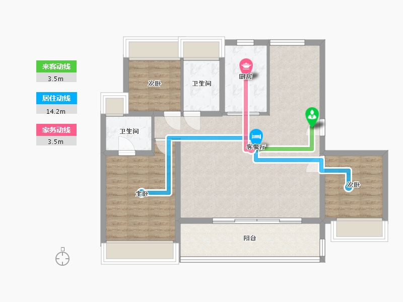 江苏省-苏州市-山樾云庭-90.00-户型库-动静线