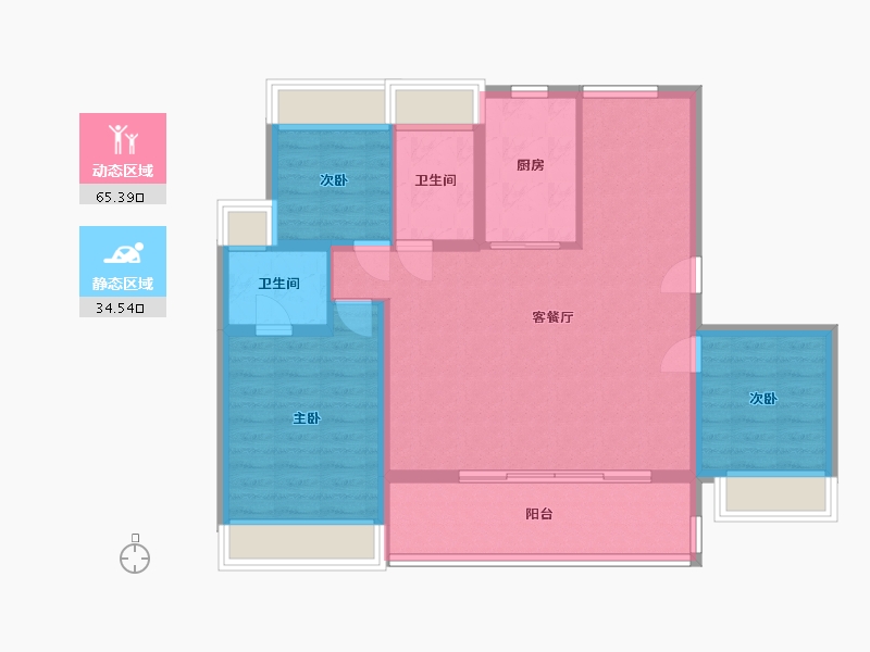 江苏省-苏州市-山樾云庭-90.00-户型库-动静分区