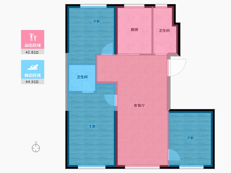 北京-北京市-建发·望京养云-80.17-户型库-动静分区