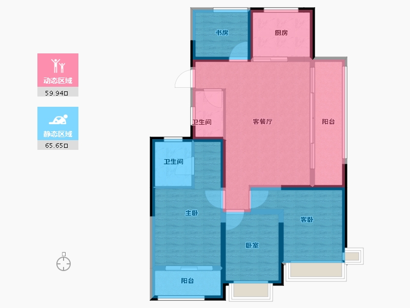 浙江省-杭州市-滨湖天地-113.01-户型库-动静分区