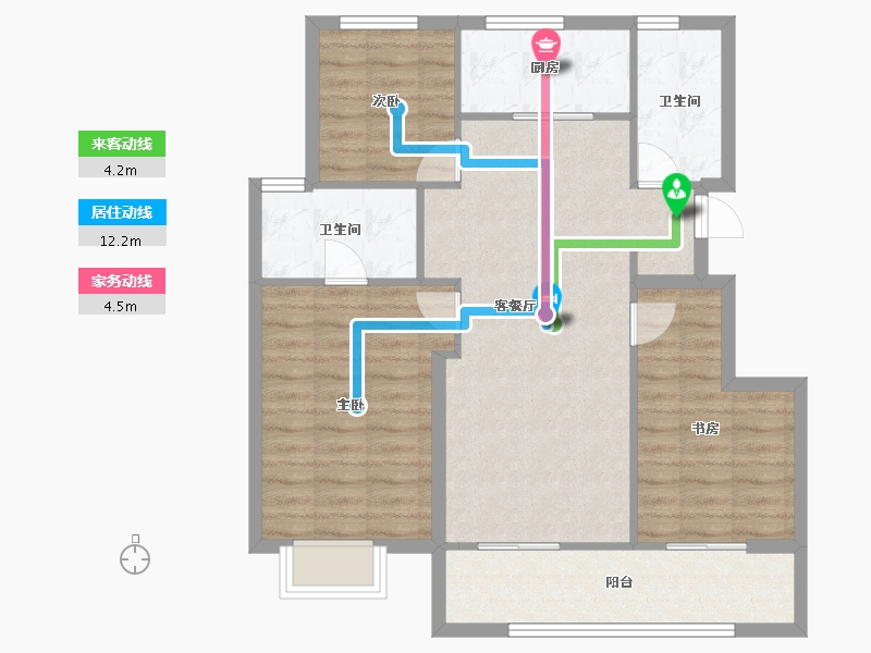 江苏省-南京市-万科·雨悦光年-86.36-户型库-动静线