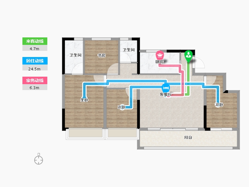 浙江省-杭州市-佳兆业棹月雅府-114.41-户型库-动静线