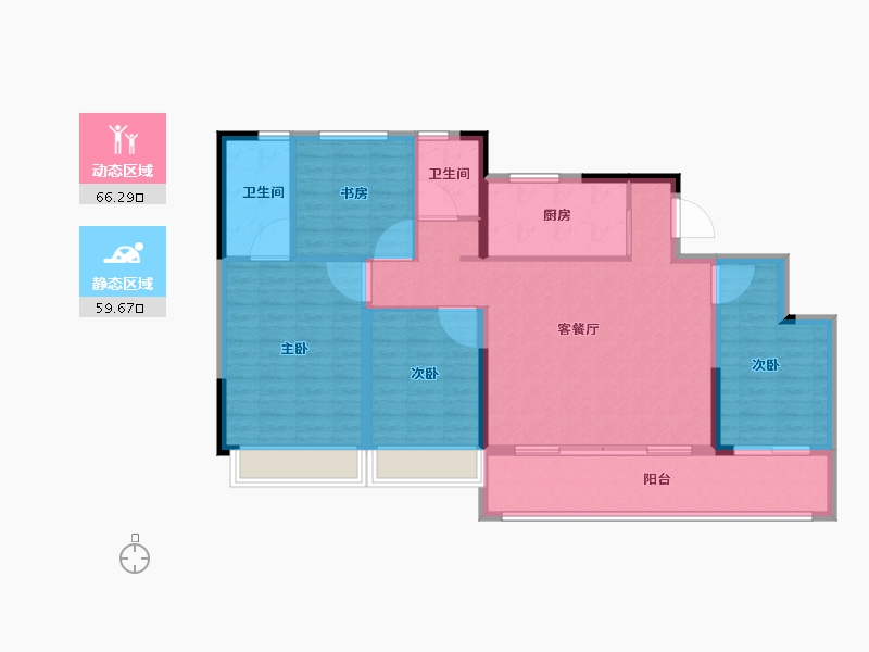 浙江省-杭州市-佳兆业棹月雅府-114.41-户型库-动静分区