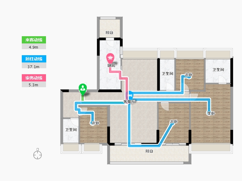 江苏省-南京市-碧桂园柏悦华府-144.00-户型库-动静线