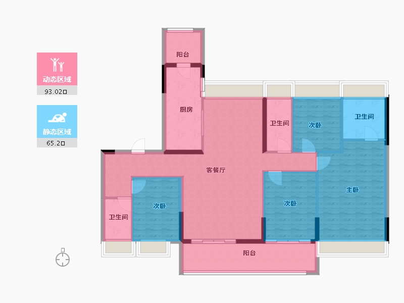 江苏省-南京市-碧桂园柏悦华府-144.00-户型库-动静分区