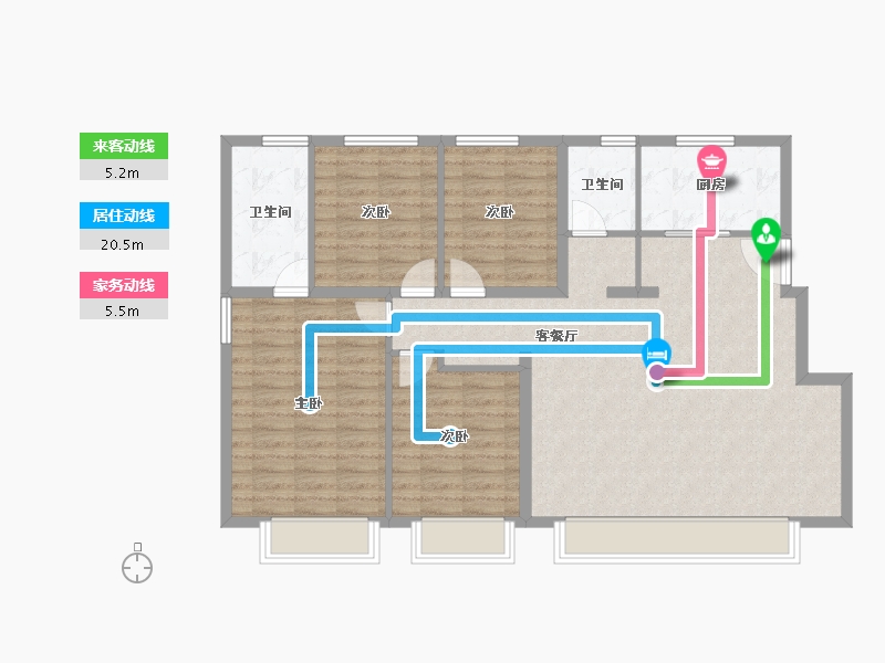 北京-北京市-翡翠公园-108.14-户型库-动静线