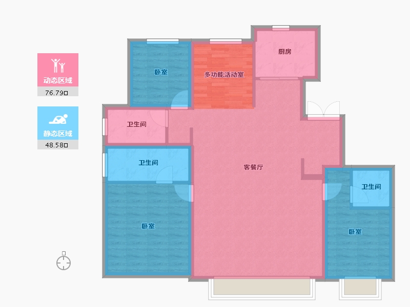 北京-北京市-和光悦府-113.62-户型库-动静分区