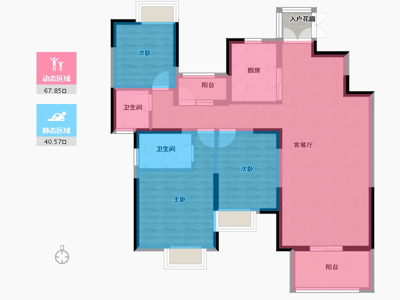 江苏省-南京市-喜之郎丽湖湾-98.40-户型库-动静分区