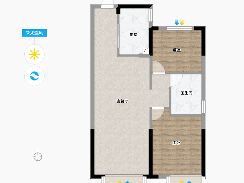 吉林省-长春市-长春恒大国际新都-71.00-户型库-采光通风