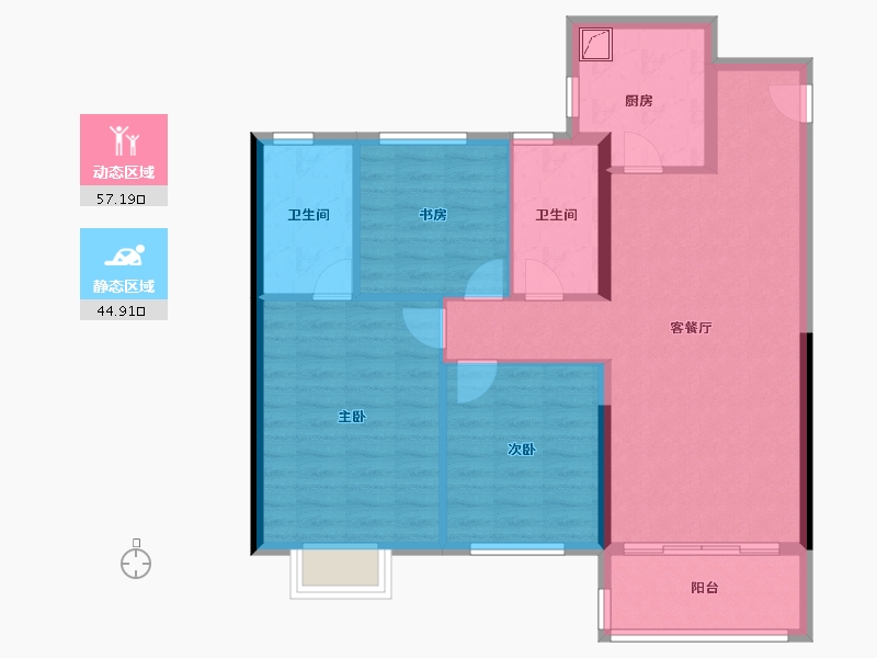 江苏省-南京市-江宁金茂悦-92.00-户型库-动静分区