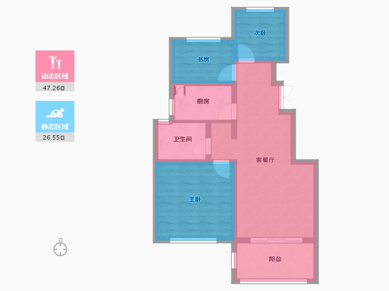 江苏省-南京市-熙悦-64.78-户型库-动静分区