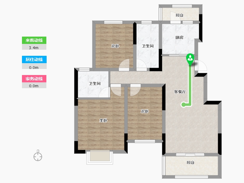 江苏省-南京市-橡树城-92.80-户型库-动静线