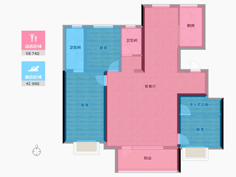 河北省-廊坊市-路劲公园上城-99.47-户型库-动静分区