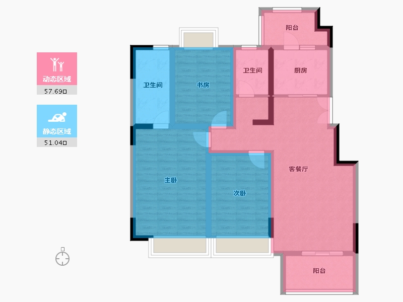 江苏省-南京市-通宇林景紫园-96.00-户型库-动静分区