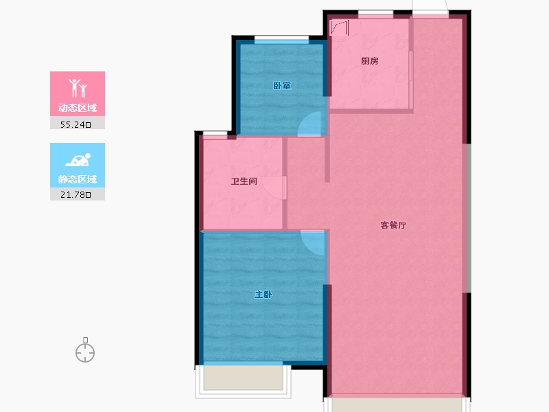 吉林省-长春市-长春恒大国际新都-70.00-户型库-动静分区