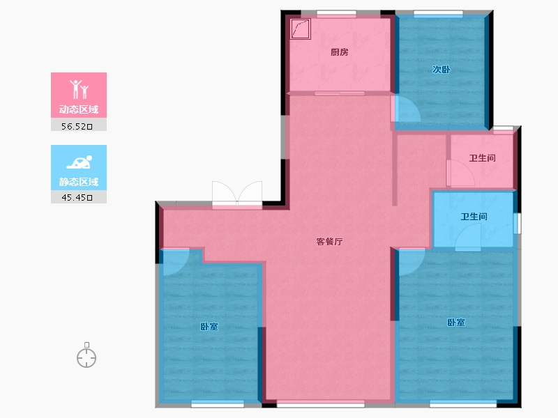 北京-北京市-保利城-91.63-户型库-动静分区