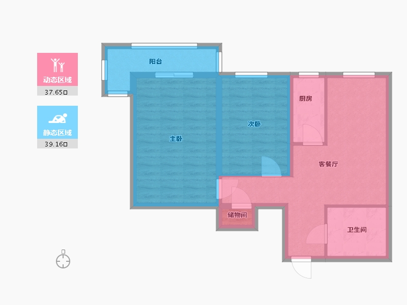 北京-北京市-木樨地北里-68.00-户型库-动静分区