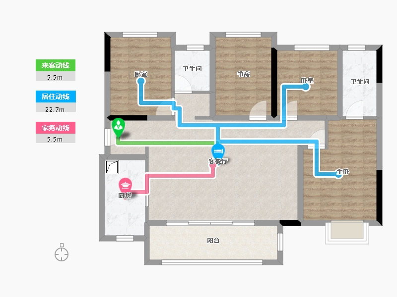 四川省-遂宁市-保利养生谷三期-106.98-户型库-动静线