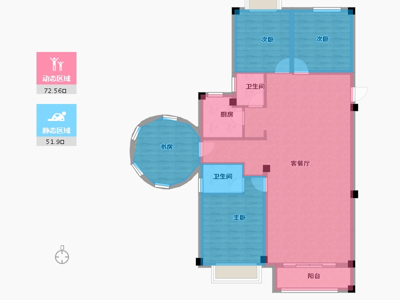 江苏省-南京市-卧龙湖小镇-113.60-户型库-动静分区