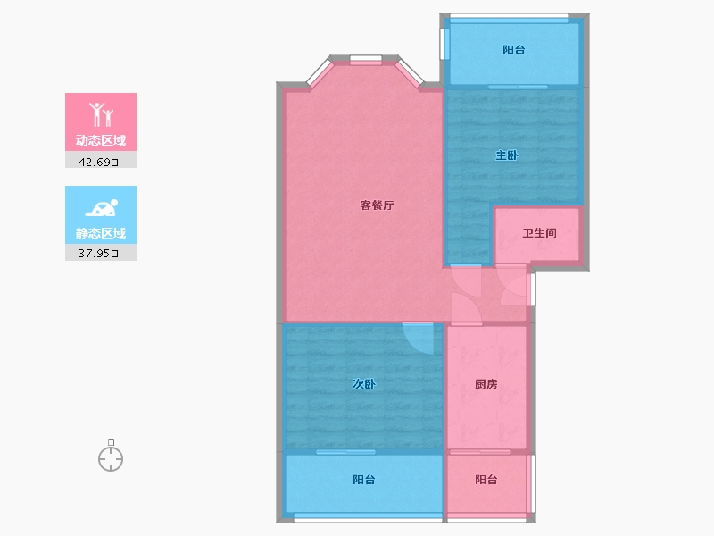 四川省-成都市-木综厂宿舍-92.40-户型库-动静分区