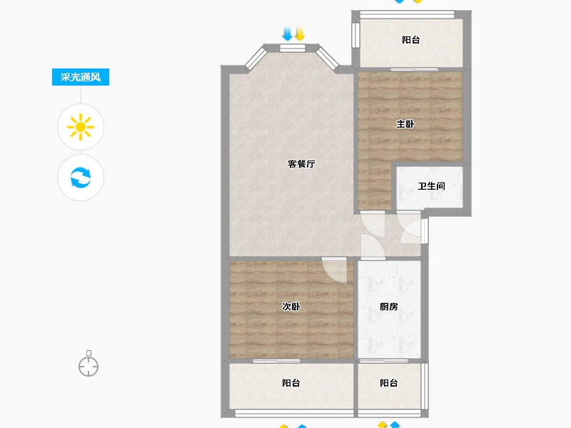 四川省-成都市-木综厂宿舍-92.40-户型库-采光通风