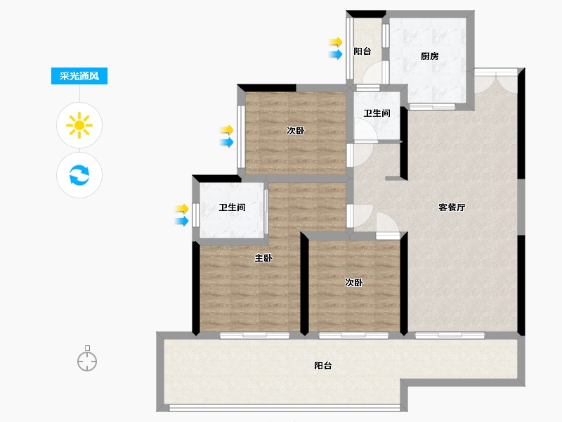 贵州省-黔南布依族苗族自治州-凯远华府-125.00-户型库-采光通风