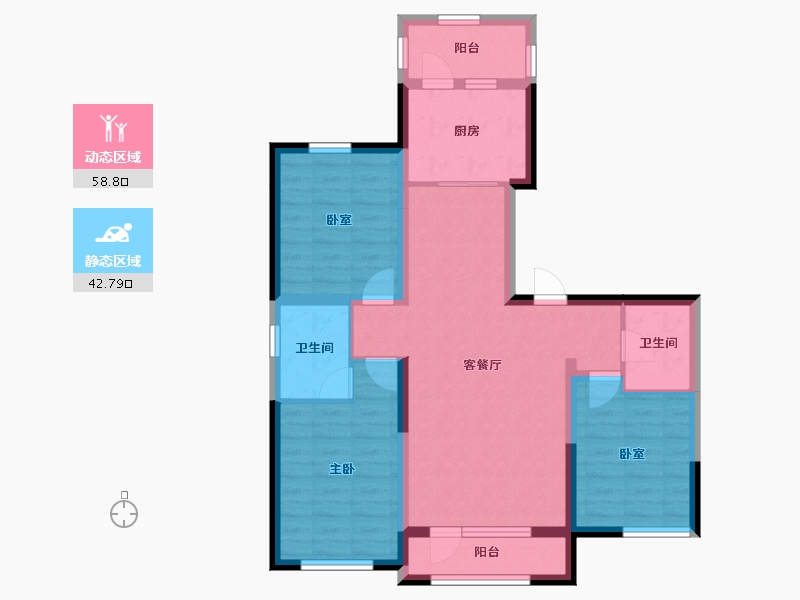 吉林省-长春市-天禄金典名城-89.92-户型库-动静分区