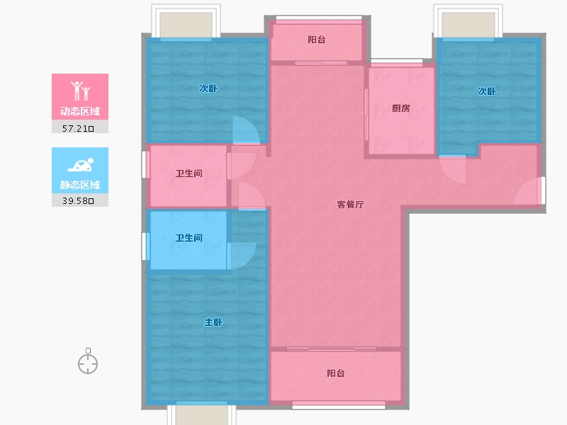 湖北省-武汉市-福星华府·峯境-98.00-户型库-动静分区