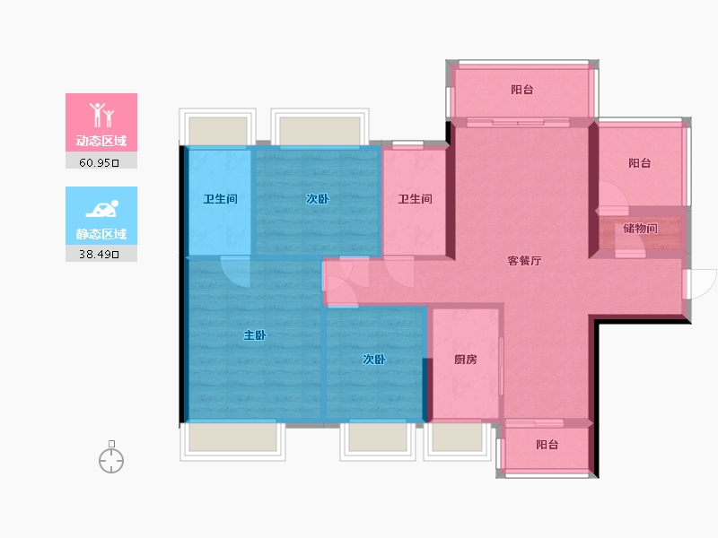 广东省-佛山市-保利时光苑-100.00-户型库-动静分区